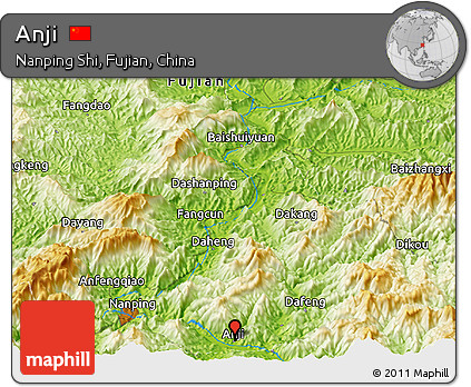 Physical Panoramic Map of Anji