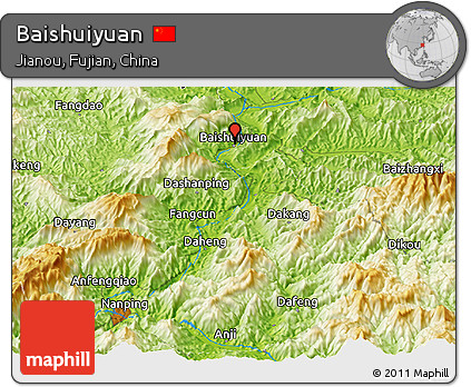 Physical Panoramic Map of Baishuiyuan