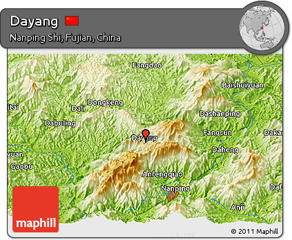 Physical Panoramic Map of Dayang