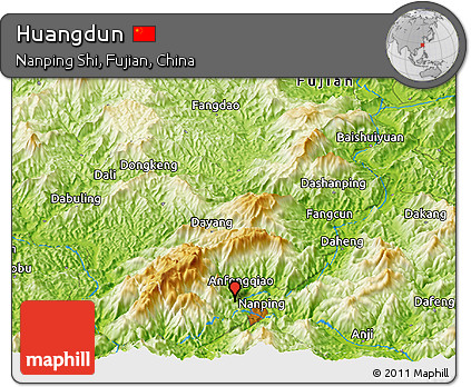 Physical Panoramic Map of Huangdun