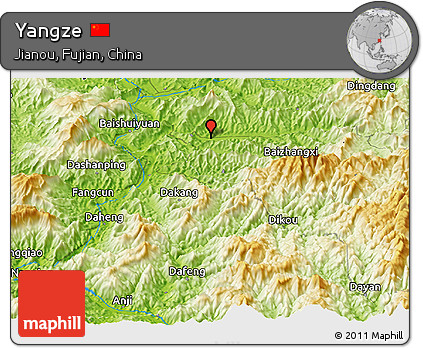 Physical Panoramic Map of Yangze