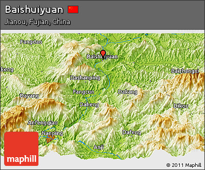Physical Panoramic Map of Baishuiyuan