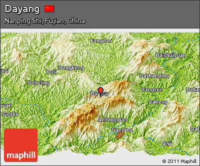 Physical Panoramic Map of Dayang
