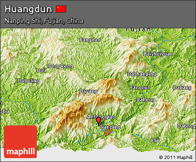 Physical Panoramic Map of Huangdun