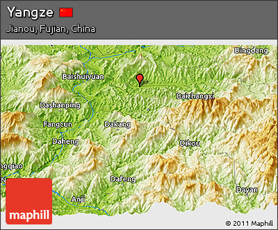 Physical Panoramic Map of Yangze