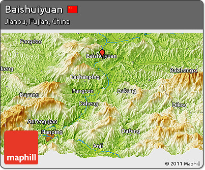 Physical Panoramic Map of Baishuiyuan