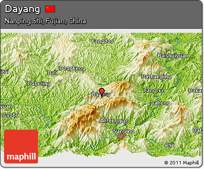 Physical Panoramic Map of Dayang