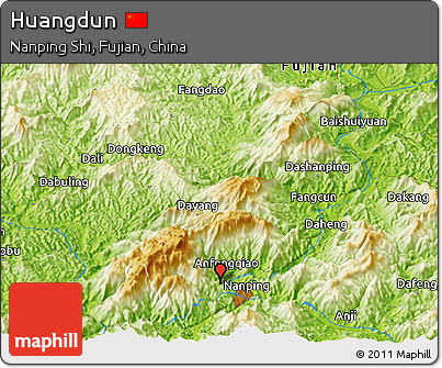 Physical Panoramic Map of Huangdun
