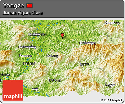 Physical Panoramic Map of Yangze