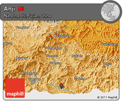 Political Panoramic Map of Anji