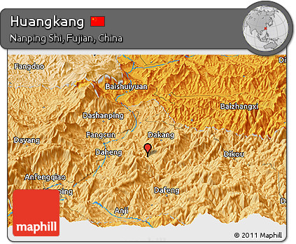 Political Panoramic Map of Huangkang