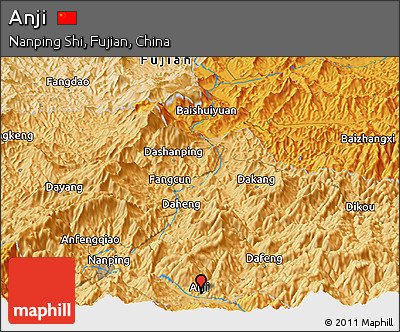 Political Panoramic Map of Anji