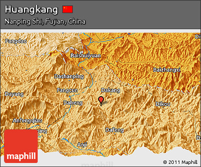 Political Panoramic Map of Huangkang