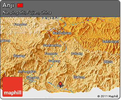 Political Panoramic Map of Anji
