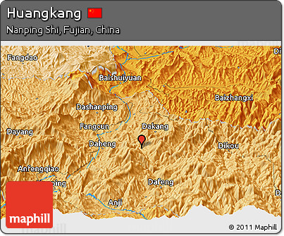 Political Panoramic Map of Huangkang