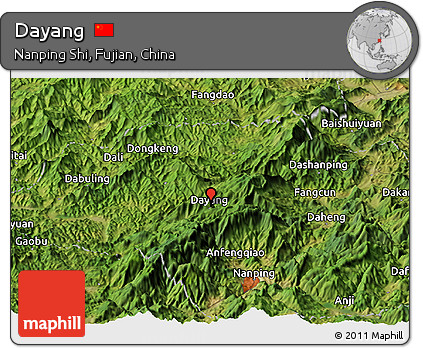 Satellite Panoramic Map of Dayang