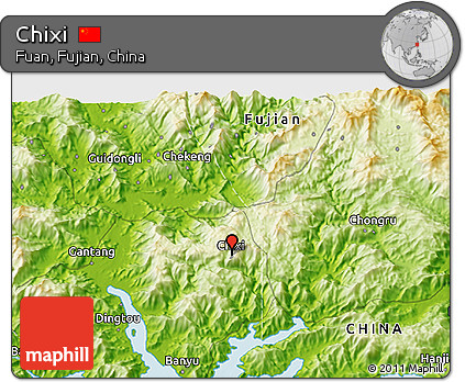 Physical 3D Map of Chixi