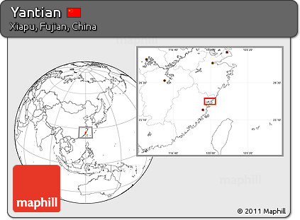 Blank Location Map of Yantian