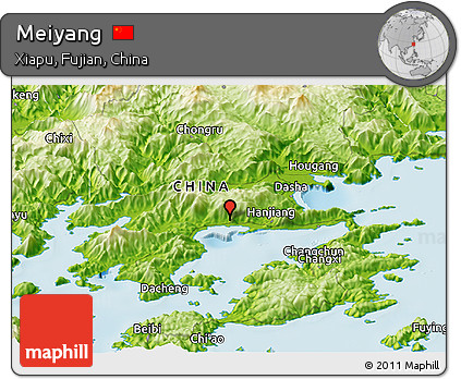 Physical Panoramic Map of Meiyang