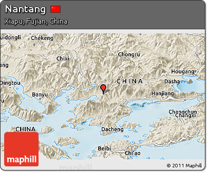 Shaded Relief Panoramic Map of Nantang