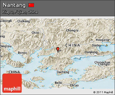 Shaded Relief Panoramic Map of Nantang