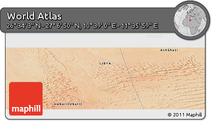 Satellite Panoramic Map of the Area around 26° 50' 27" N, 11° 7' 30" E