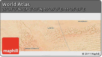 Satellite Panoramic Map of the Area around 26° 50' 27" N, 11° 7' 30" E