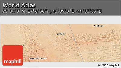 Satellite Panoramic Map of the Area around 26° 50' 27" N, 11° 7' 30" E