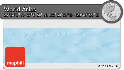 Physical Panoramic Map of the Area around 26° 50' 27" N, 123° 19' 29" E