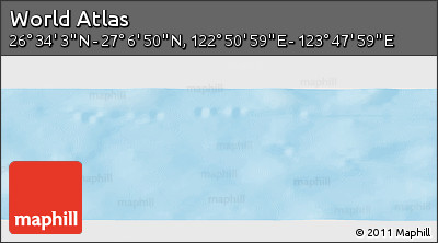 Physical Panoramic Map of the Area around 26° 50' 27" N, 123° 19' 29" E