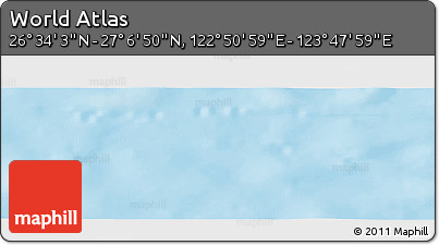Physical Panoramic Map of the Area around 26° 50' 27" N, 123° 19' 29" E