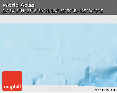 Physical 3D Map of the Area around 26° 50' 27" N, 125° 1' 30" E