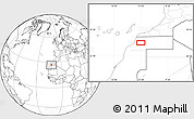 Blank Location Map of the area around 26° 50' 27" N, 12° 40' 30" W