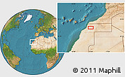 Satellite Location Map of the area around 26° 50' 27" N, 12° 40' 30" W