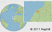 Savanna Style Location Map of the area around 26° 50' 27" N, 12° 40' 30" W