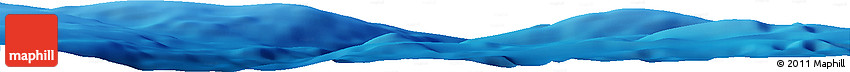Shaded Relief Horizon Map of the Area around 26° 50' 27" N, 130° 7' 30" E