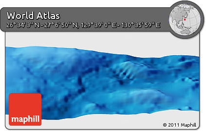 Physical Panoramic Map of the Area around 26° 50' 27" N, 130° 7' 30" E