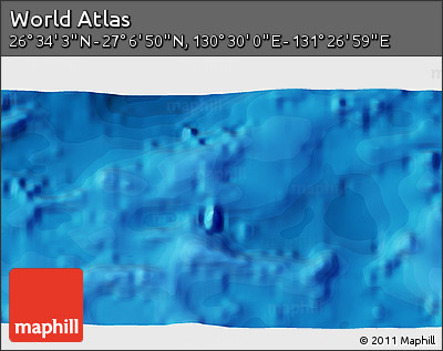Political 3D Map of the Area around 26° 50' 27" N, 130° 58' 29" E