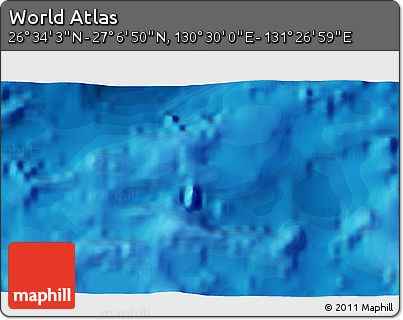 Political 3D Map of the Area around 26° 50' 27" N, 130° 58' 29" E