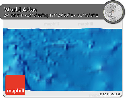 Physical 3D Map of the Area around 26° 50' 27" N, 131° 49' 29" E