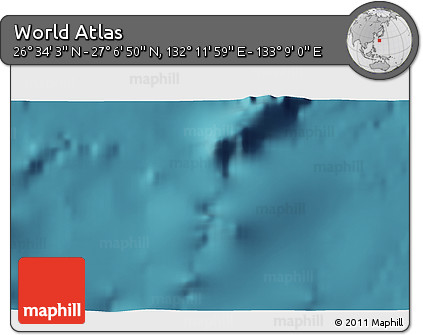Satellite 3D Map of the Area around 26° 50' 27" N, 132° 40' 30" E