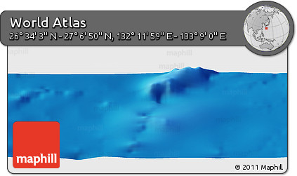 Physical Panoramic Map of the Area around 26° 50' 27" N, 132° 40' 30" E