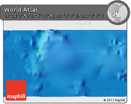 Physical 3D Map of the Area around 26° 50' 27" N, 133° 31' 30" E