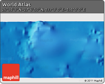 Physical 3D Map of the Area around 26° 50' 27" N, 133° 31' 30" E