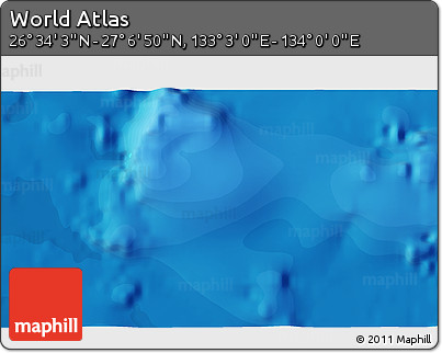 Political 3D Map of the Area around 26° 50' 27" N, 133° 31' 30" E