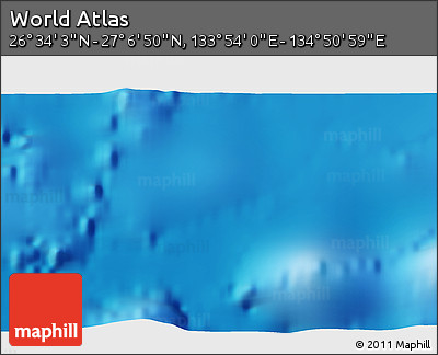Physical 3D Map of the Area around 26° 50' 27" N, 134° 22' 30" E