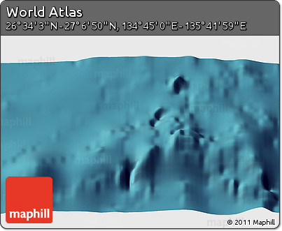 Satellite 3D Map of the Area around 26° 50' 27" N, 135° 13' 29" E