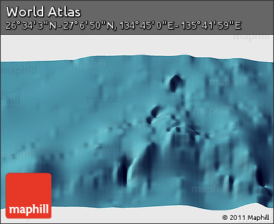 Satellite 3D Map of the Area around 26° 50' 27" N, 135° 13' 29" E