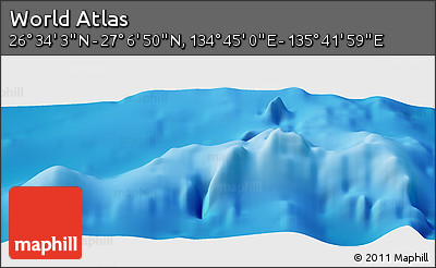 Physical Panoramic Map of the Area around 26° 50' 27" N, 135° 13' 29" E