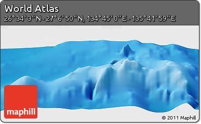 Physical Panoramic Map of the Area around 26° 50' 27" N, 135° 13' 29" E